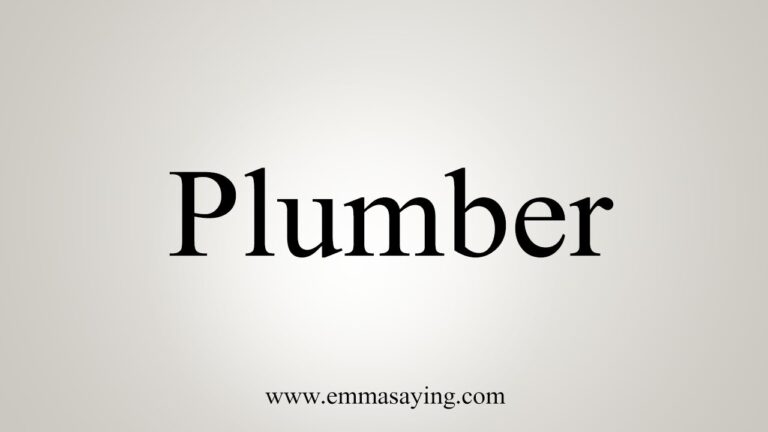 How Do You Speak Plumber?